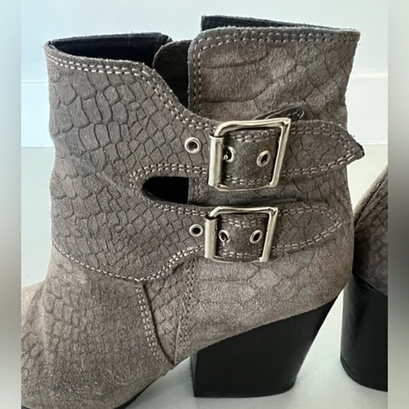 The Kooples Ankle Boots Gray - Leather Snake Print - Picture 5 of 12